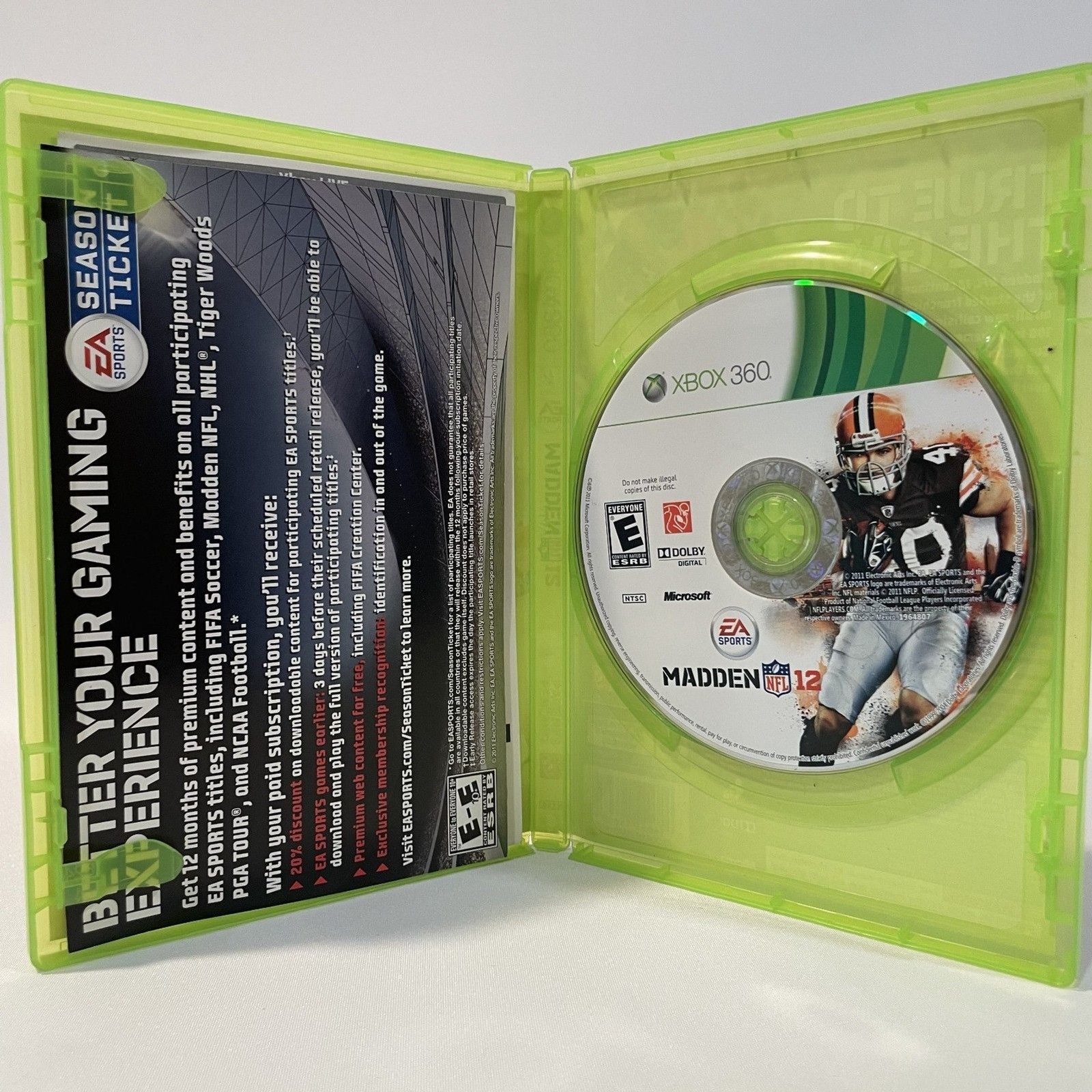 Madden NFL 12 Microsoft Xbox 360 Football Sports Video Game