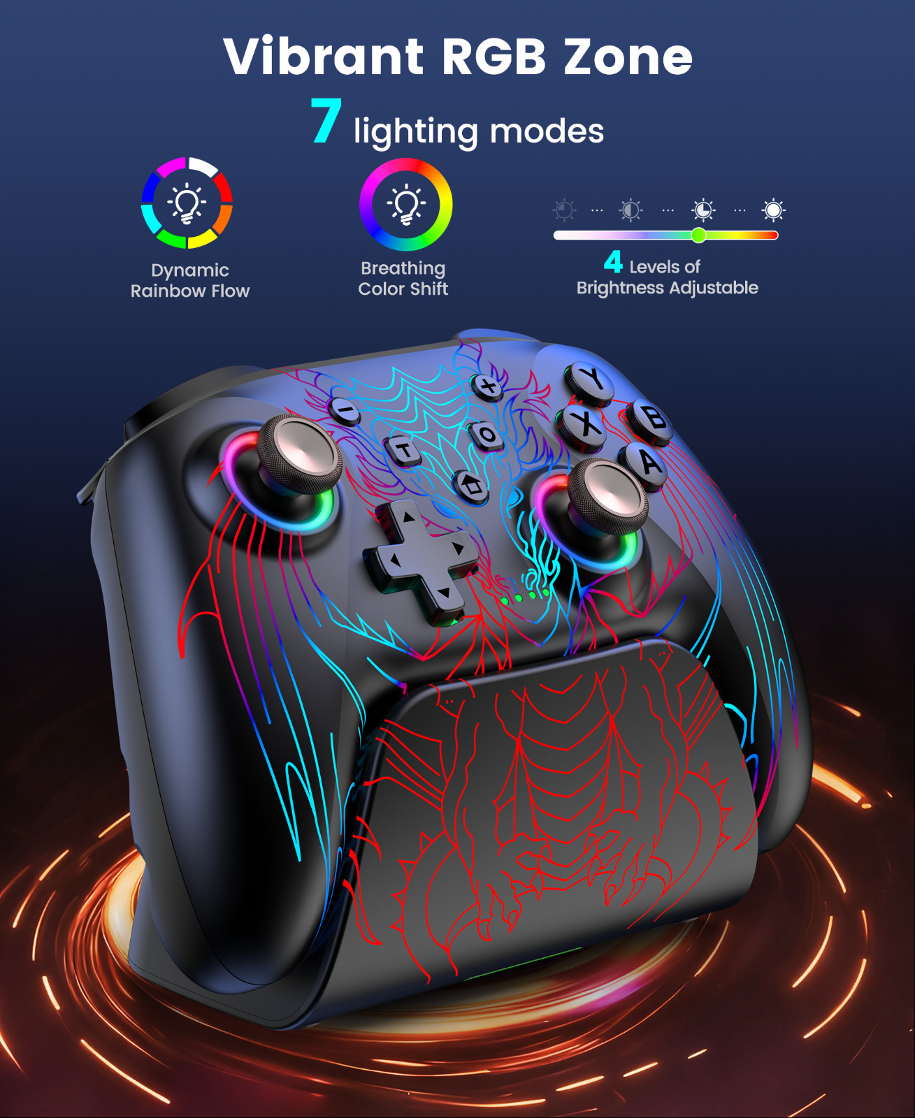 Wireless PC Controller-Bluetooth Controller for Nintendo Switch/OLED,iOS,Android