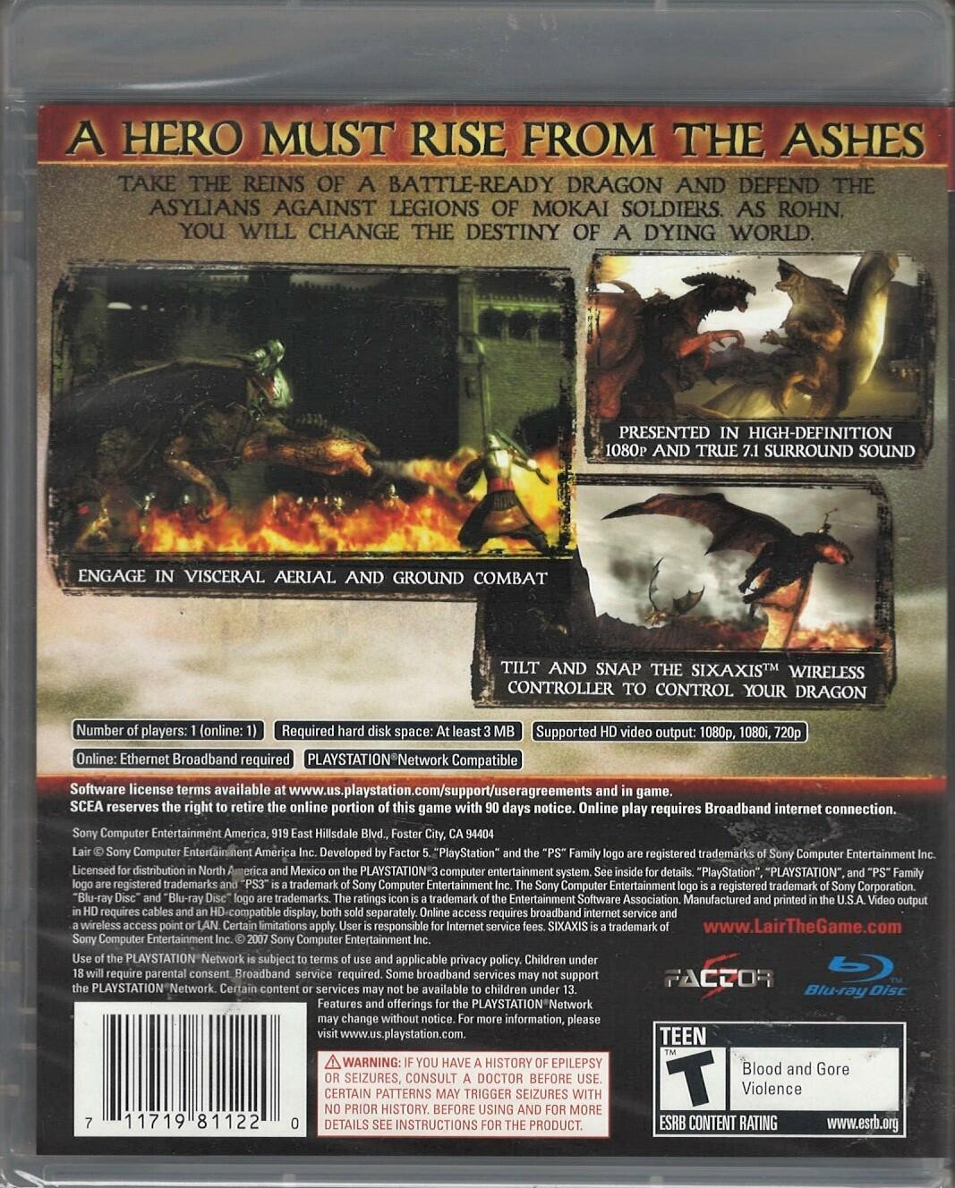 Lair PS3 (Brand New Factory Sealed US Version) Playstation 3