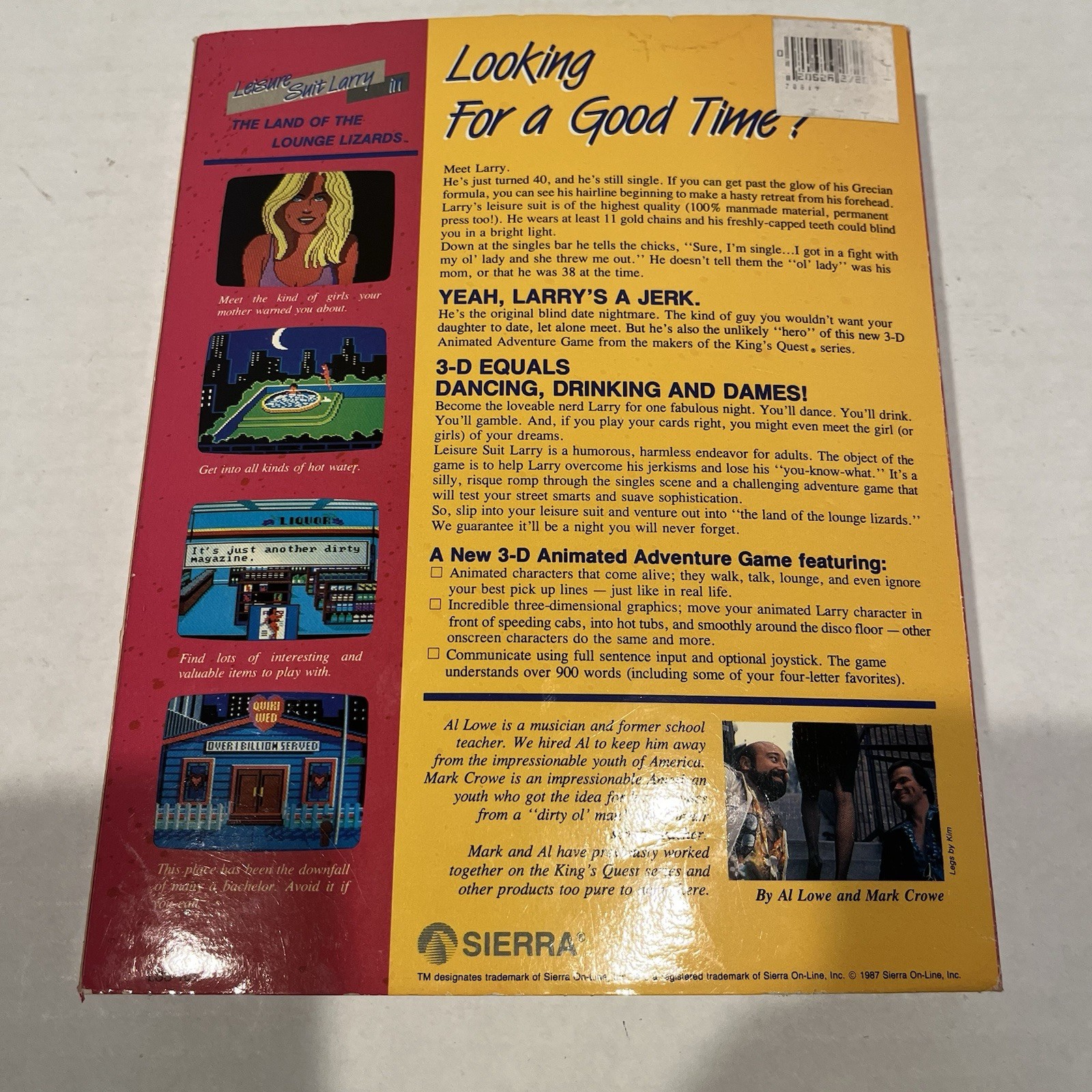 Amiga Leisure Suit Larry In Land Of The Lounge Lizards Vintage 80s Sierra Game