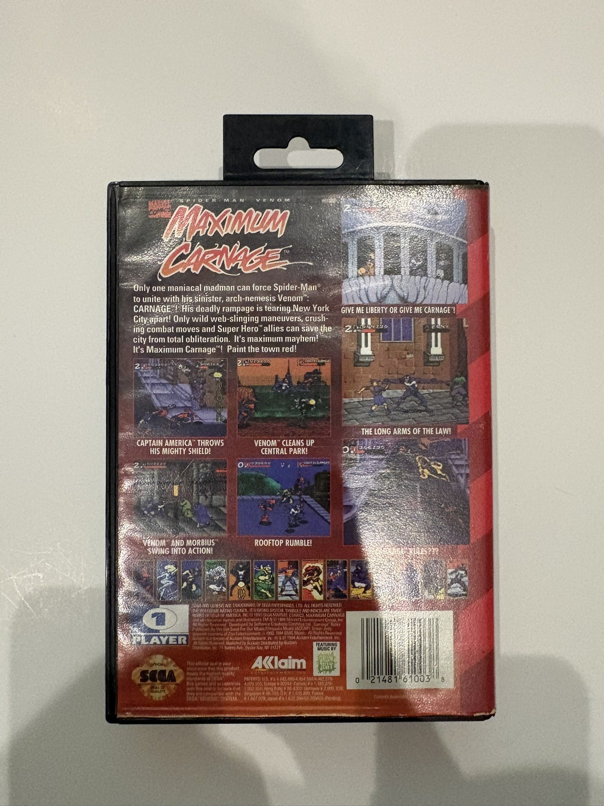 Spider-Man and Venom: Maximum Carnage (Sega Genesis, 1994) – Game & Box – WORKS!