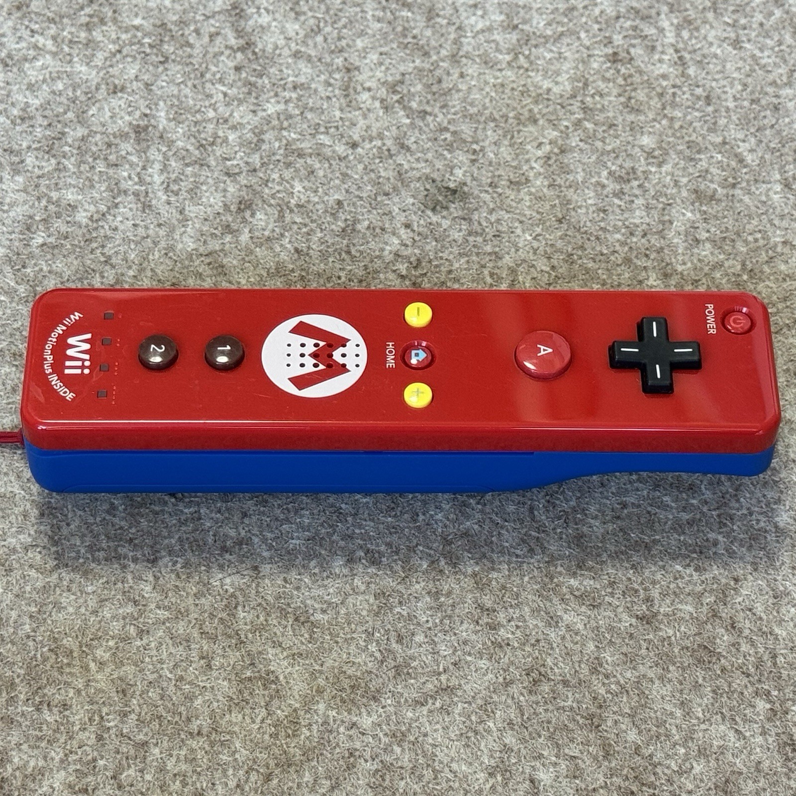 Nintendo Wii U Mario Red & Blue Remote Plus Controller + Sleeve & Strap RVL-036
