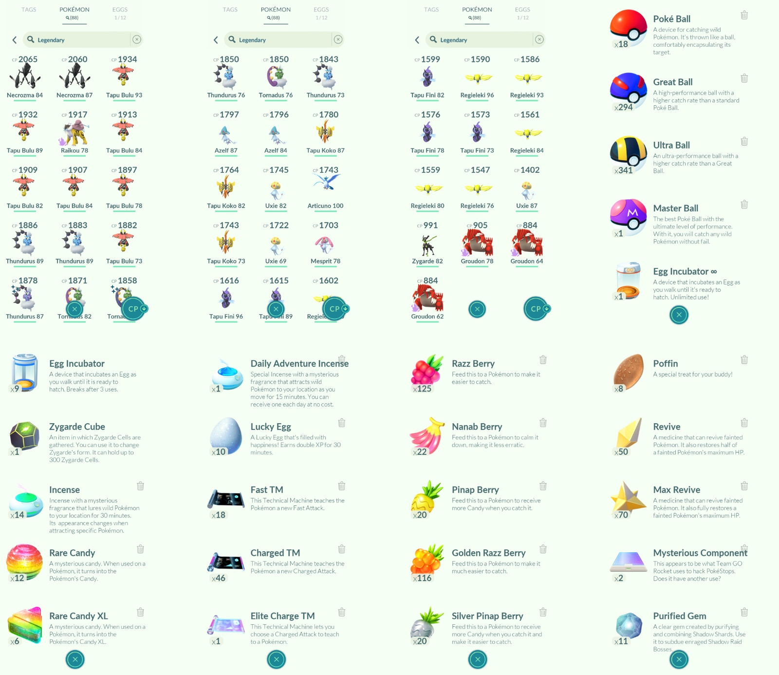 Pokémon Acc Go – Level 56 – 18 Shiny – 88 Legendary – Instant D3livery
