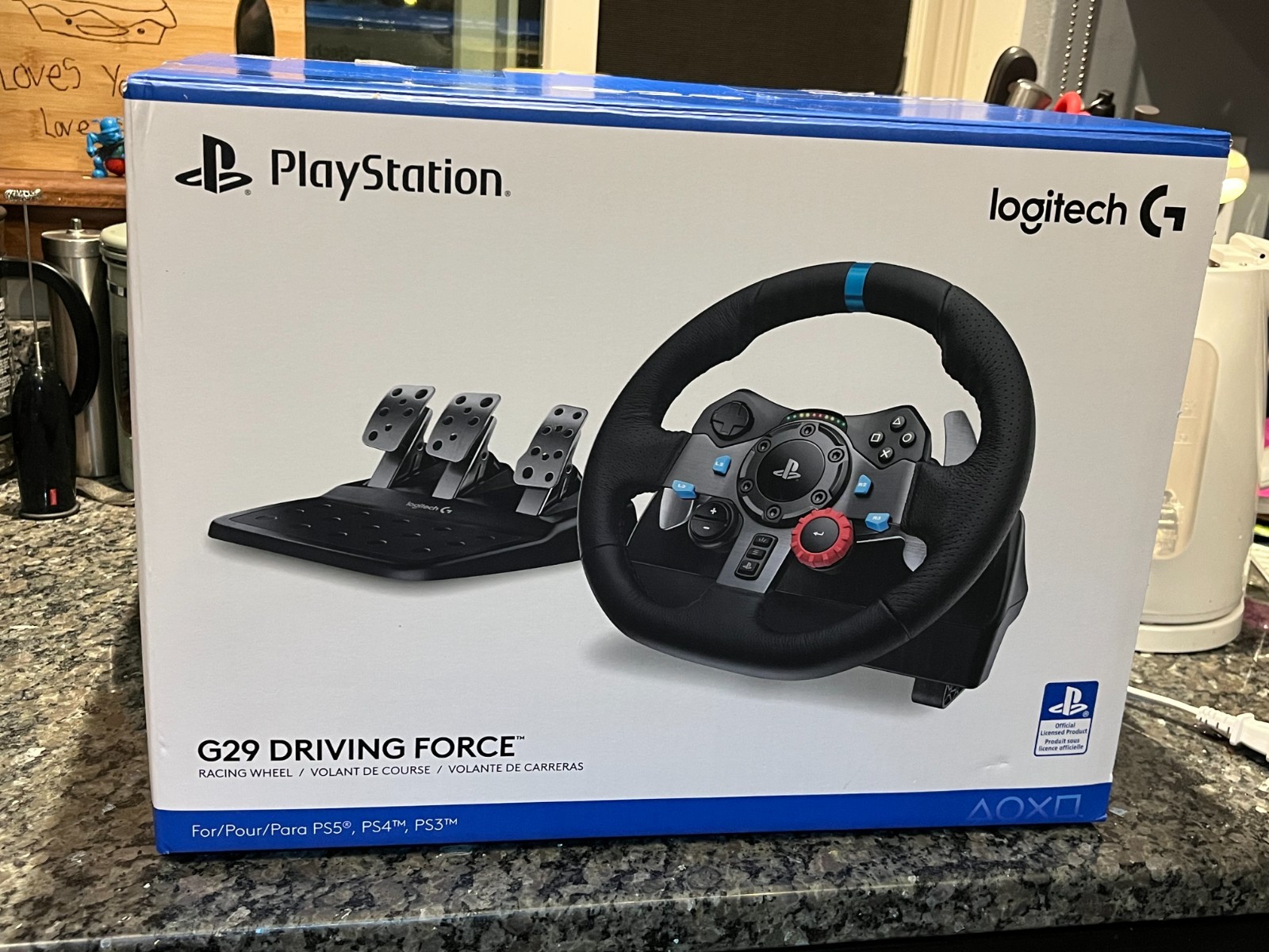 NEW – Logitech G29 Driving Force Racing Wheel – Playstation 3/4/5/PC (Open Box)