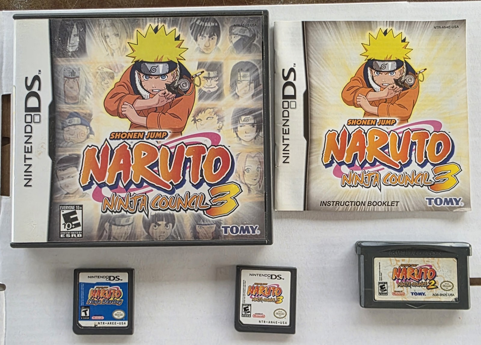 Naruto: Ninja Council 2, 3, & Ninja Destiny (Nintendo DS, GBA) Lot of 3 – Tested