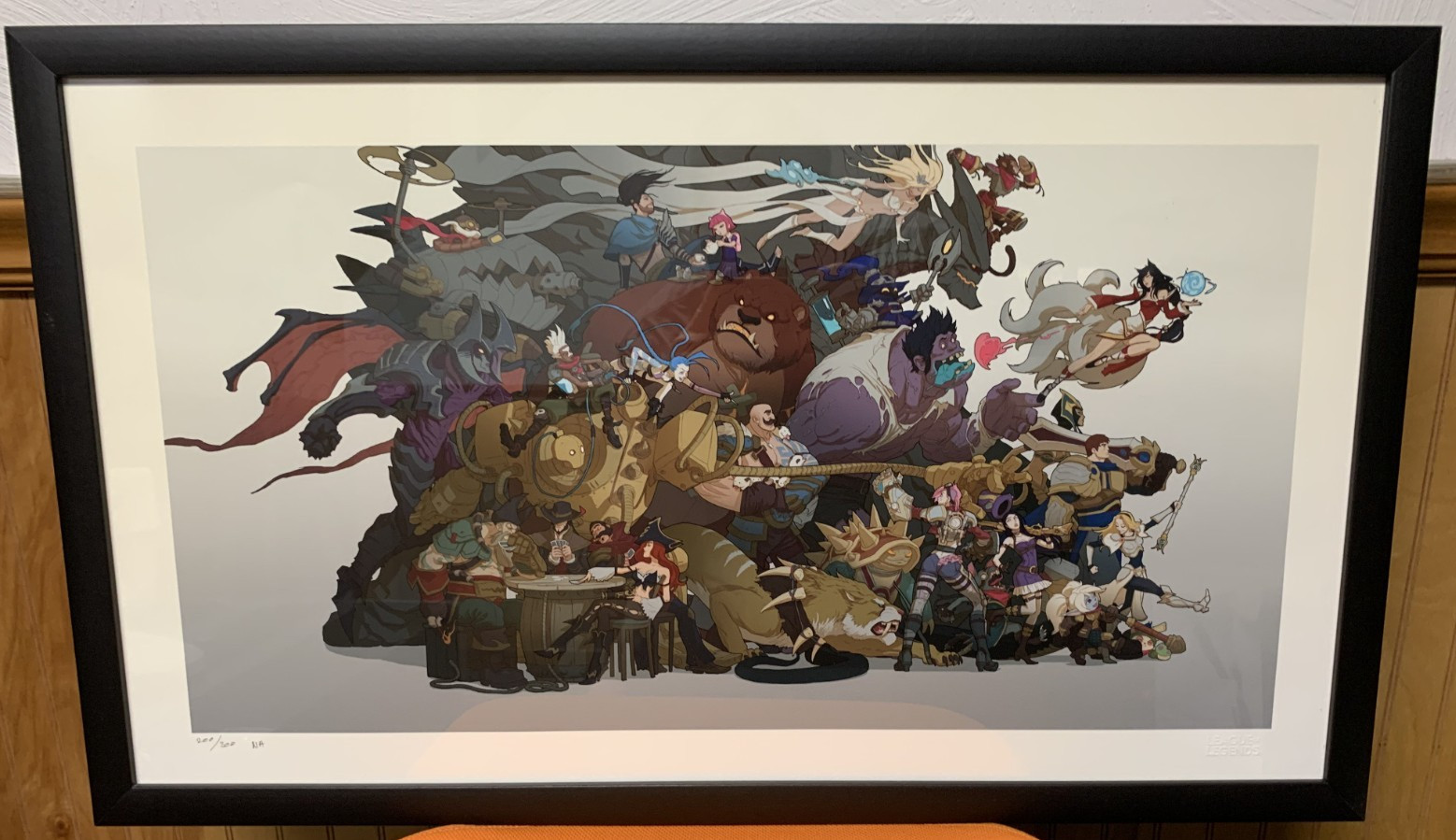 League Of Legends Champion Medley Giclee Art Print Framed Rare 16×28 (1/300)