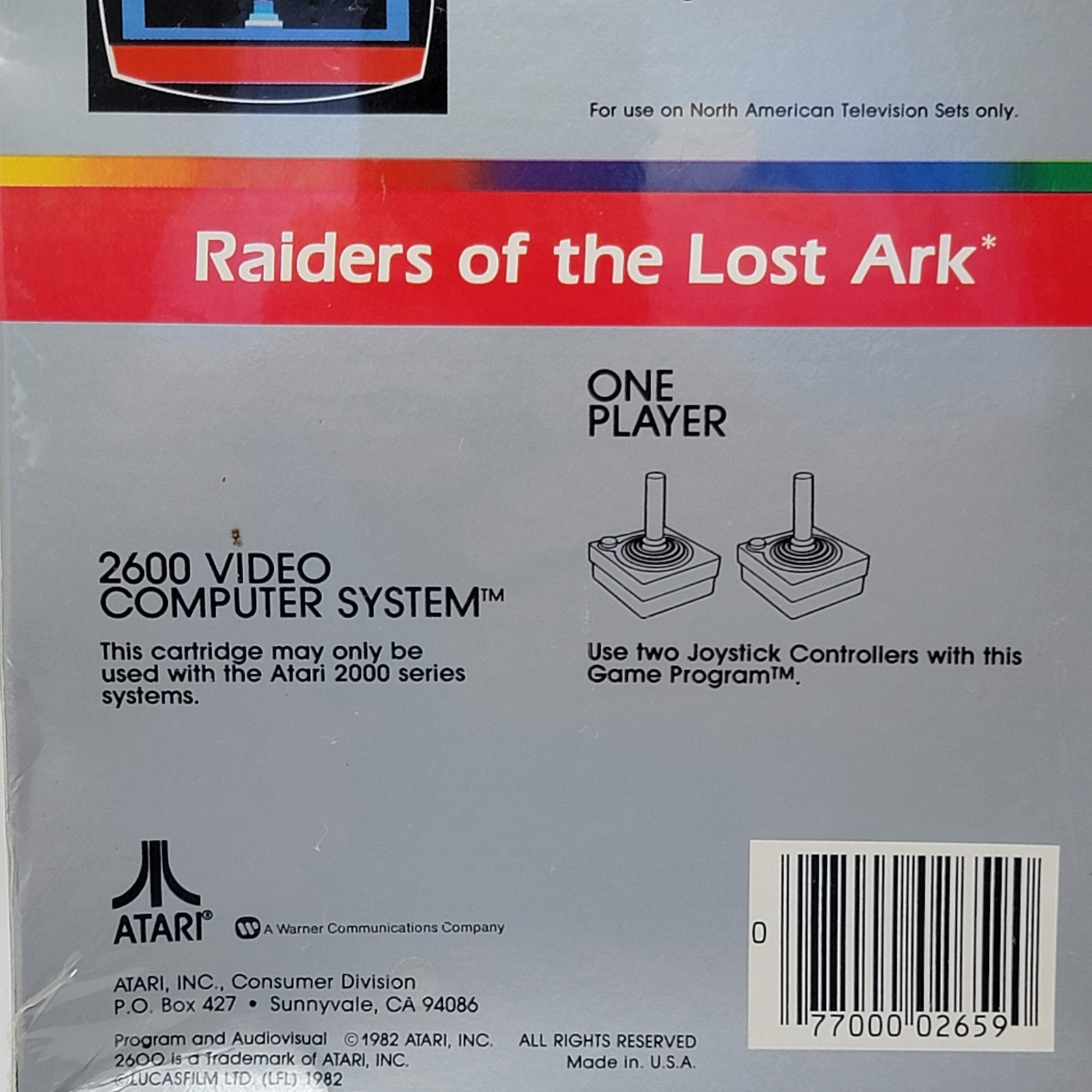 Atari 2600 Raiders of the Lost Ark Sealed 1982 Video Game Vintage NOS
