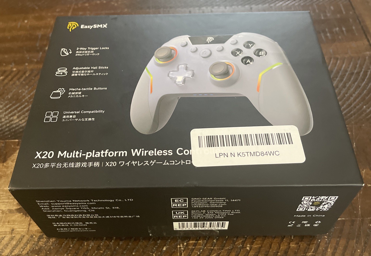 EasySMX X20 Wireless Gaming Controller w/ RGB Backlit, PC/Switch/Android/Steam