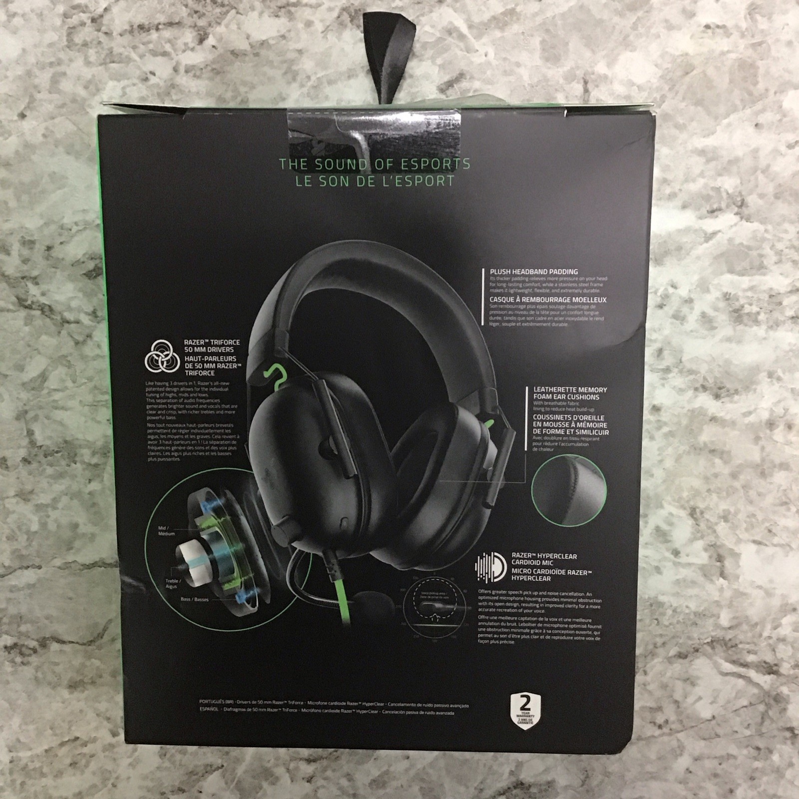 BlackShark V2 X Headset Razer TriForce 50mm Drivers Standard breathable memory 8