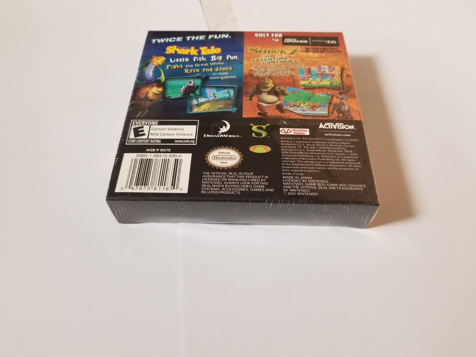 2 in 1 Game Pack: Shark Tale/Shrek 2 (Nintendo Game Boy Advance, 2005) new gba