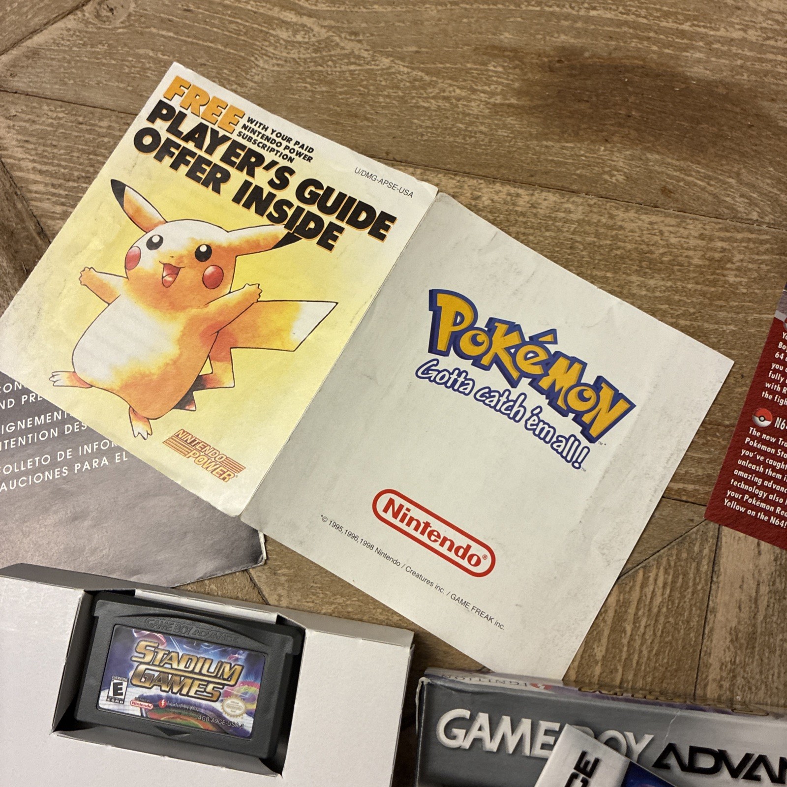 Pokemon Stadium N64 Red Blue Yellow Gameboy Insert March 2000 Poster + Guide!!!