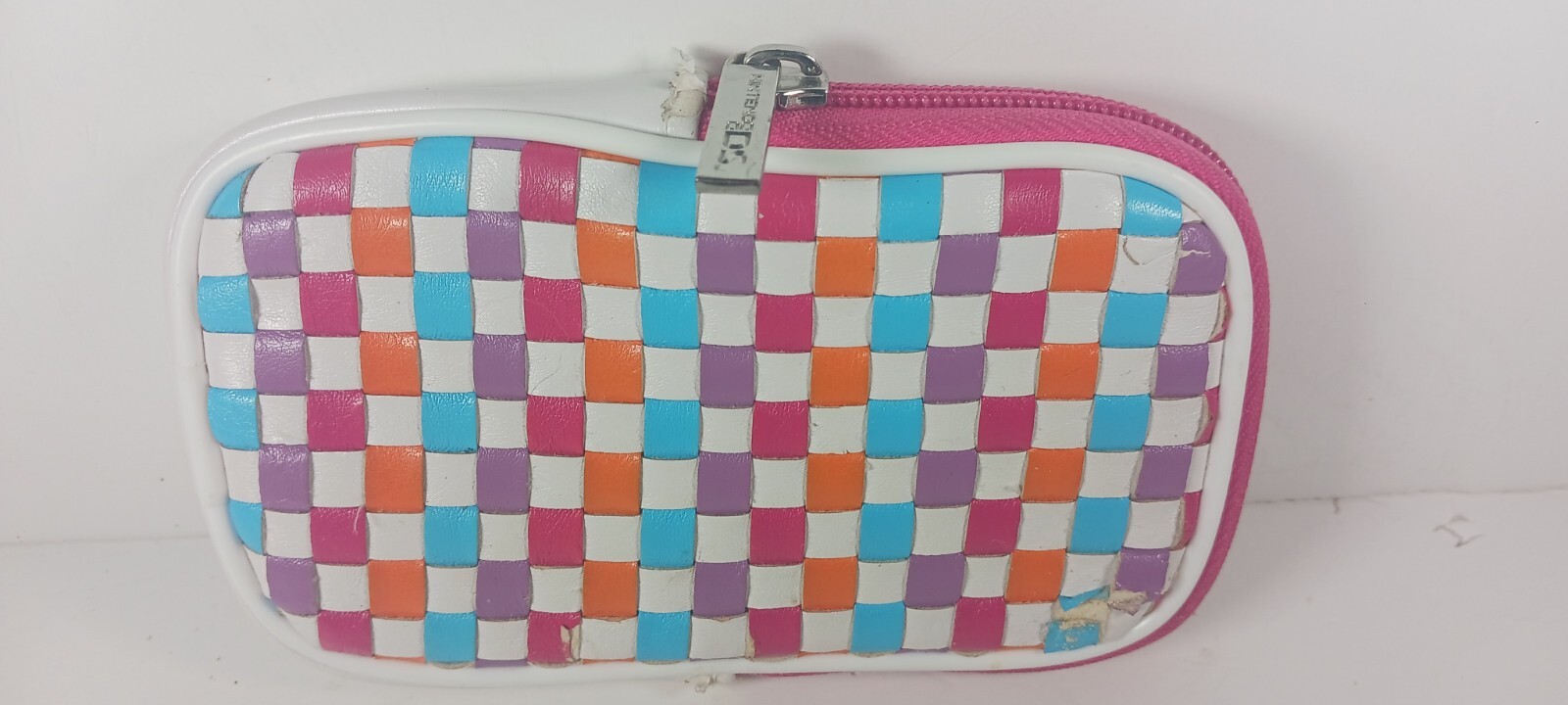 Vintage Rare Nintendo DS Lite Carrying Case White, Orange & Pink Blue Used