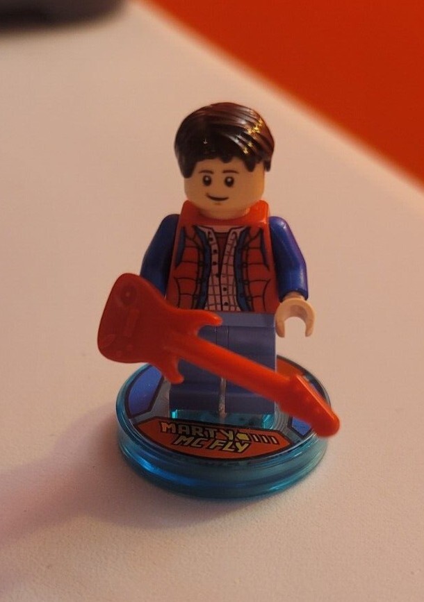 Lego Marty McFly Minifigure W/ Stand & Guitar Back to the Future 71201