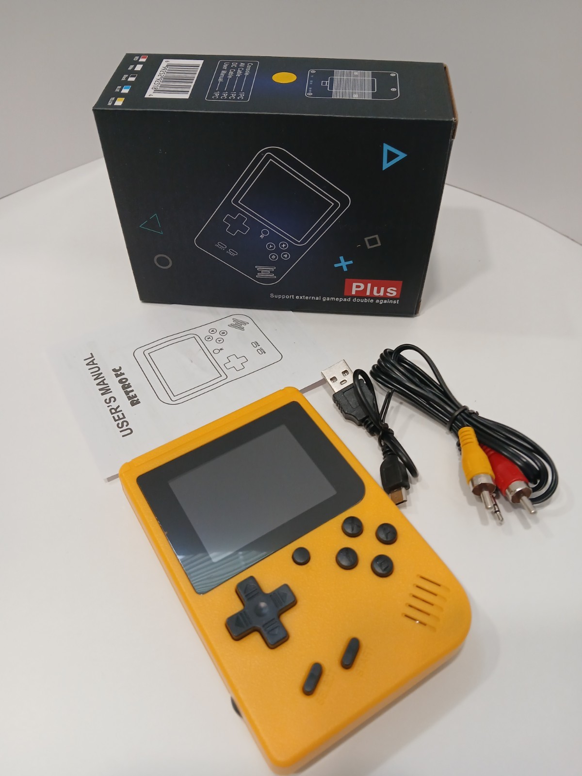 Game Box Plus Digital Game System /400 Built-In Retro Game (Color: Yellow)