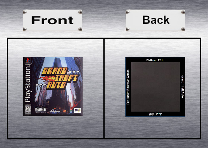 Grand Theft Auto 1, 2 Video Game Box Art *PS1* High Quality Magnet / Set