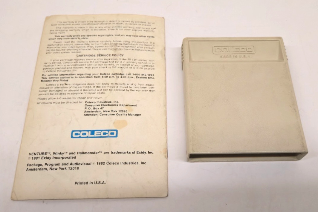 Venture (Atari 2600, 1982) Game Cartridge & Instruction Manual – Tested