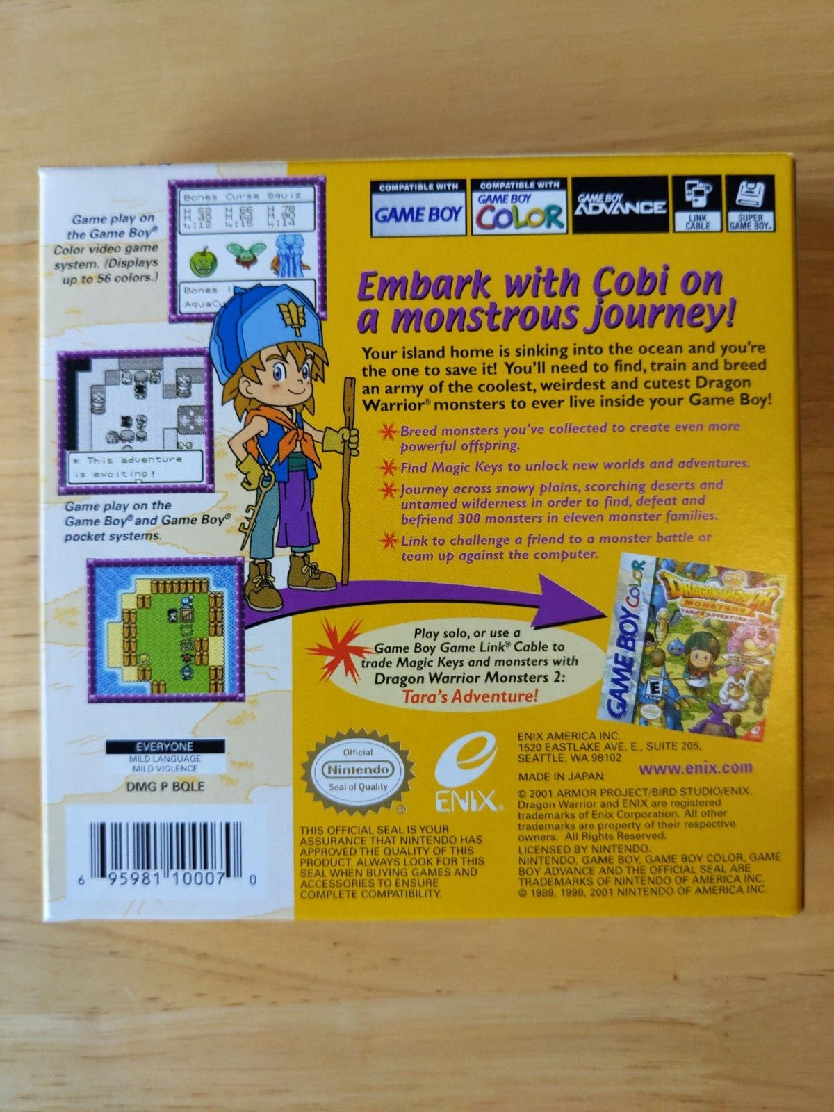 Dragon Warrior Monsters 2 Cobi’s Journey – Game Boy Color – Game and Box only
