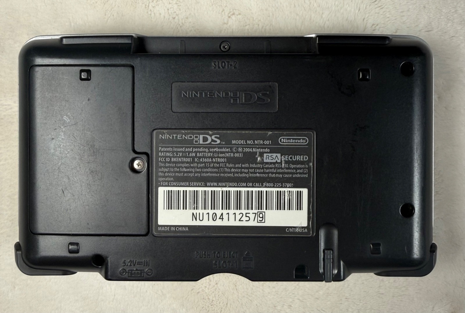 Original Nintendo DS Silver Console NTR-001 (NO CHARGER)