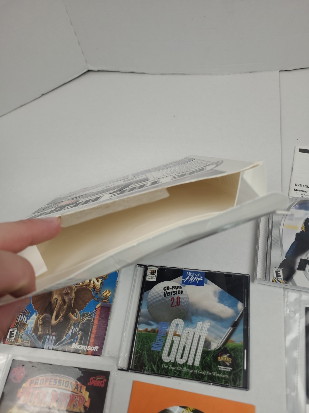 Vintage Lot CD-ROM COMPUTER GAMES DOS Windows Tested Big Box NHL golf Racing