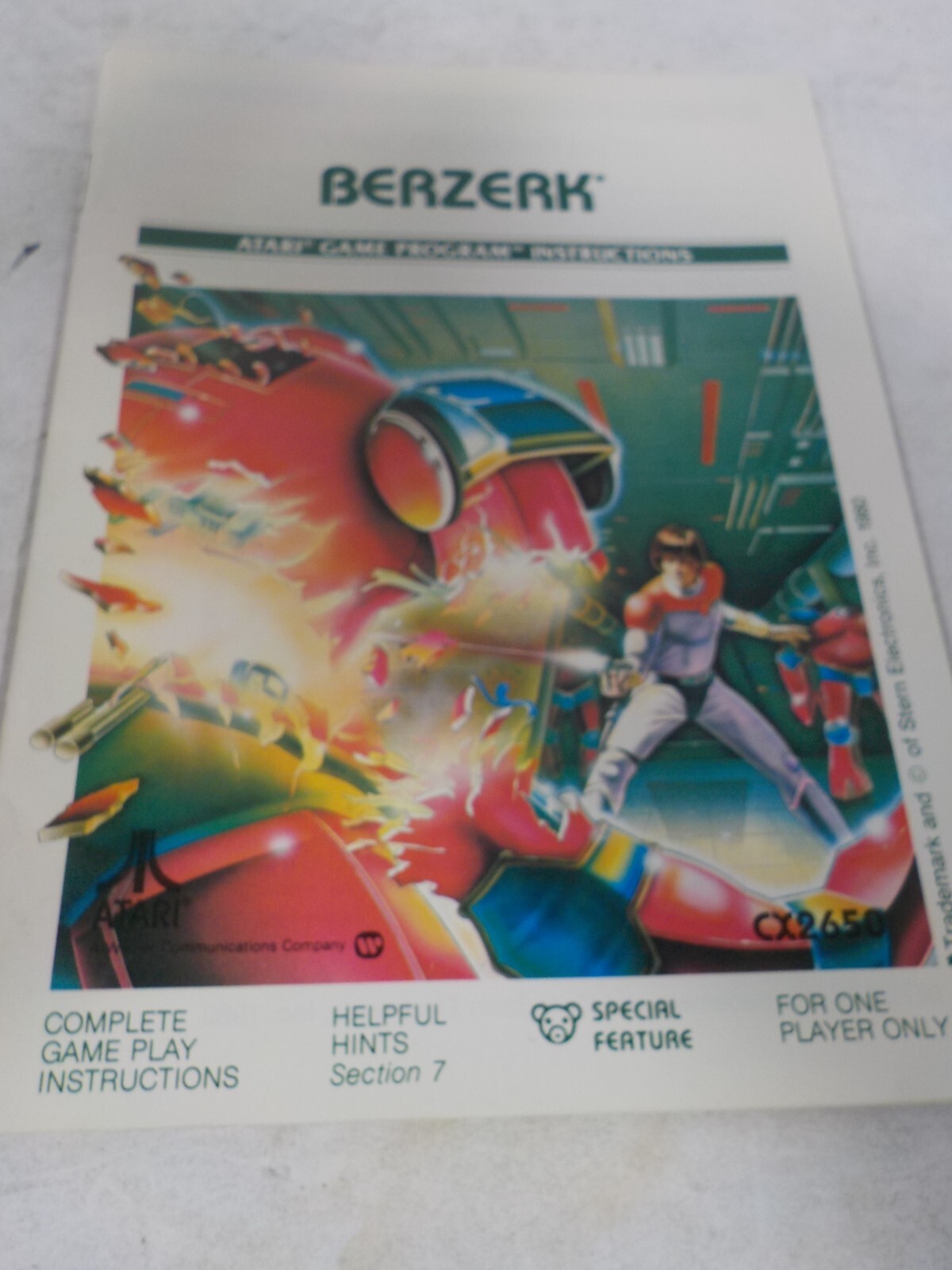 N A129 Atari 2600 Game w/ Manual Lot Warlords & Berzerk