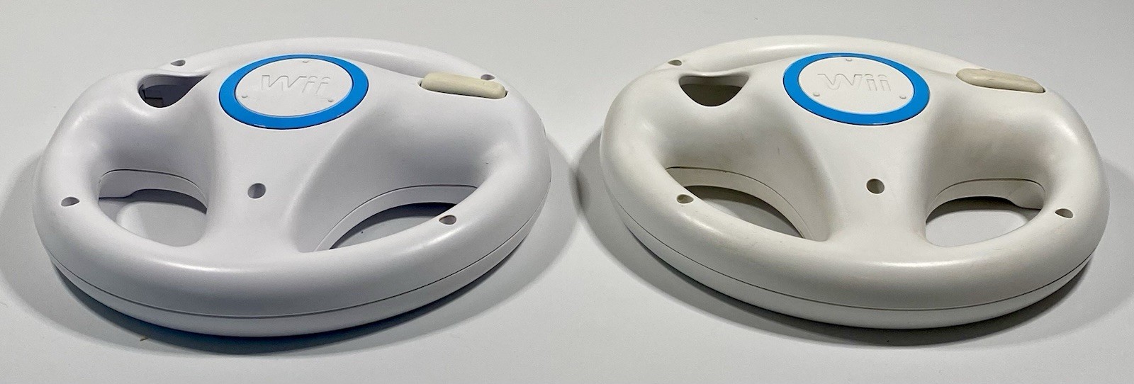 2X Official Nintendo Wii Steering Wheel Mario Kart OEM White RVL-024 Lot of 2