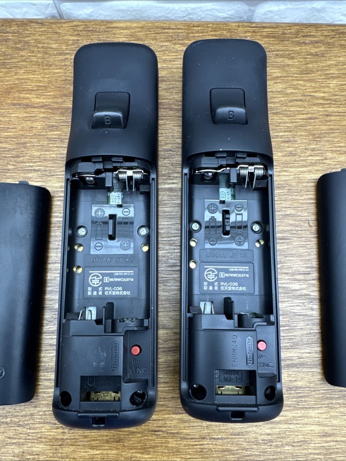 Nintendo OEM Wii Remote Controller MotionPlus Black RVL-036 Tested Lot of 2