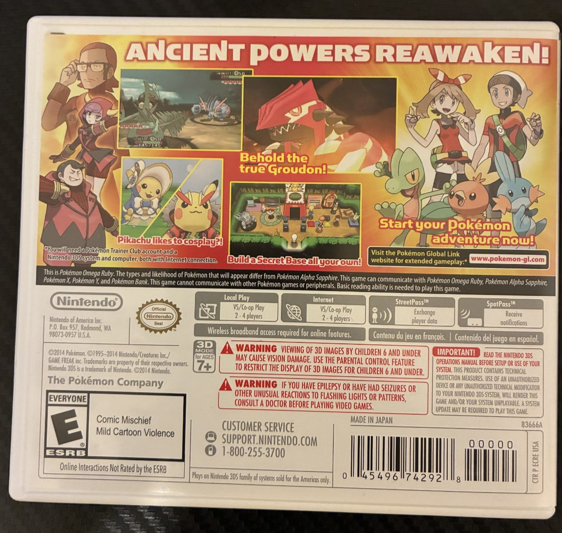 Pokemon Omega Ruby (Nintendo 3DS, 2014) Authentic, Tested and Working, CIB