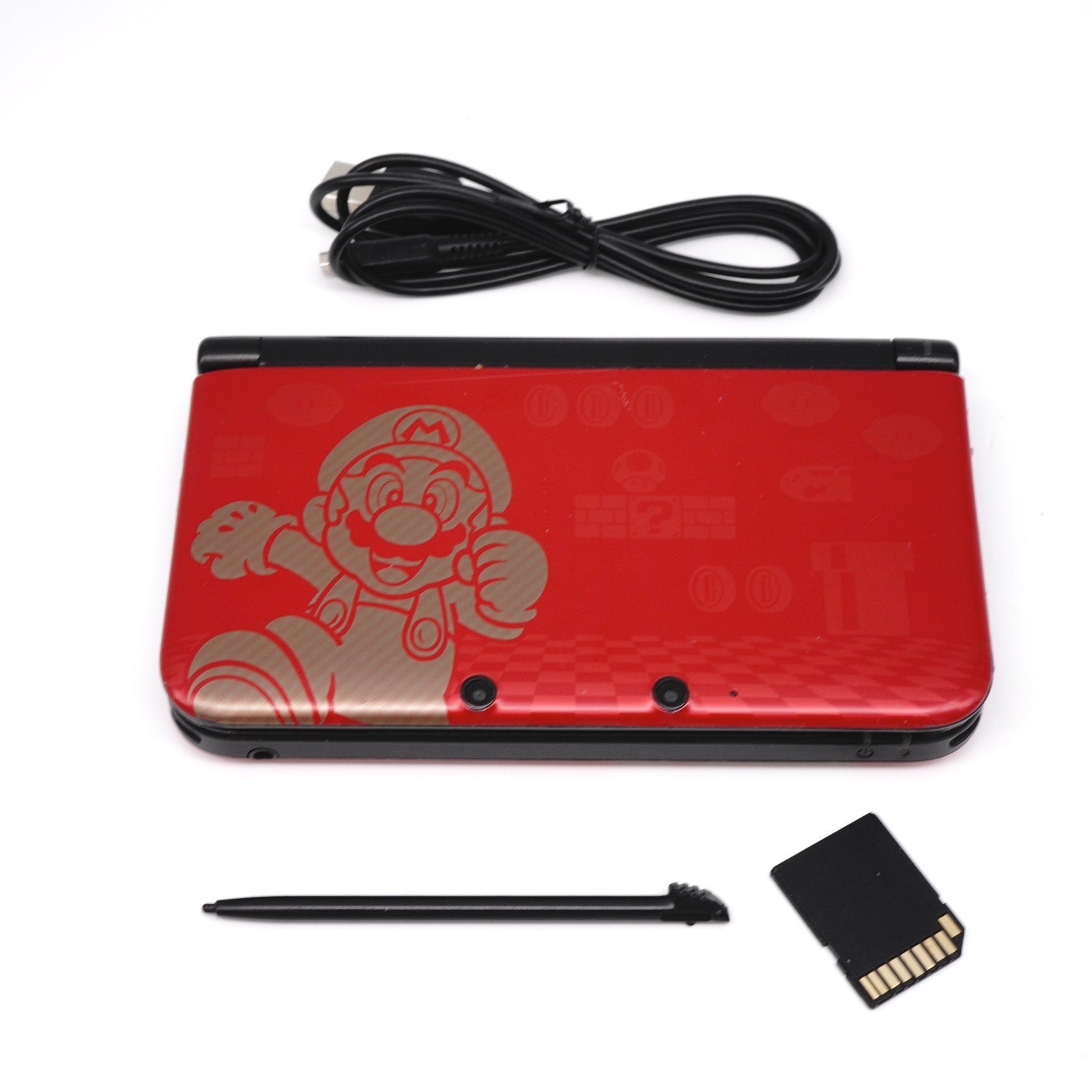 Nintendo 3DS XL Red Mario Gold Edition Game Console + extras (USA)