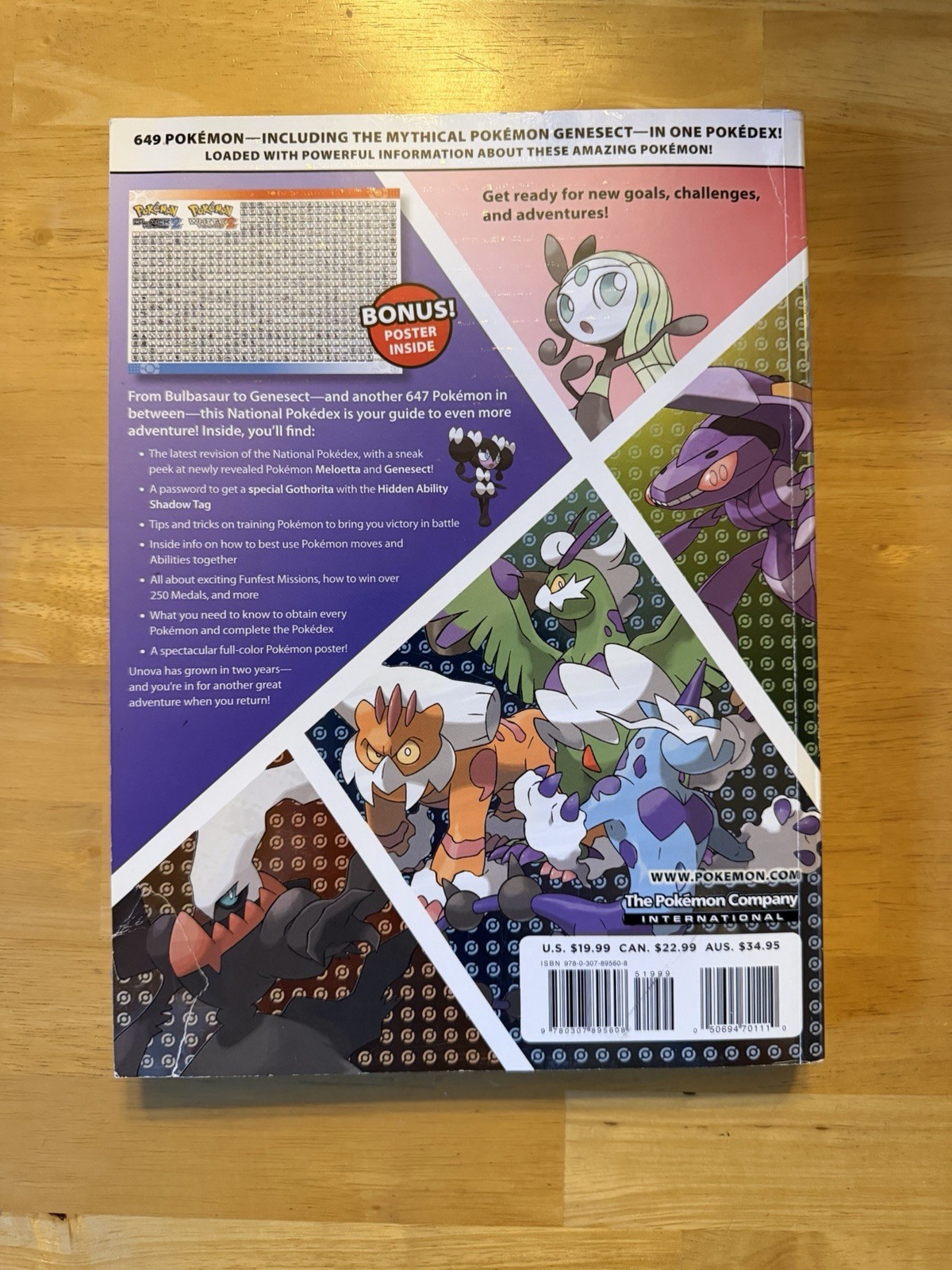 Pokemon Black Version 2 White Version 2 Official Pokédex NO Poster