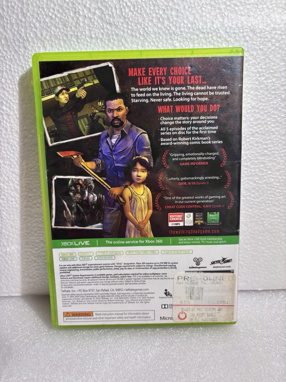 The Walking Dead: A Telltale Games Series (Xbox 360, 2012) Complete CIB