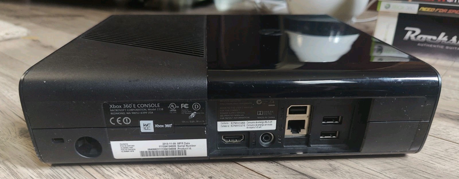 ⭐Microsoft Xbox 360 E 250GB HDD model 1538 + 4 Controller & 9 Game Bundle ⭐