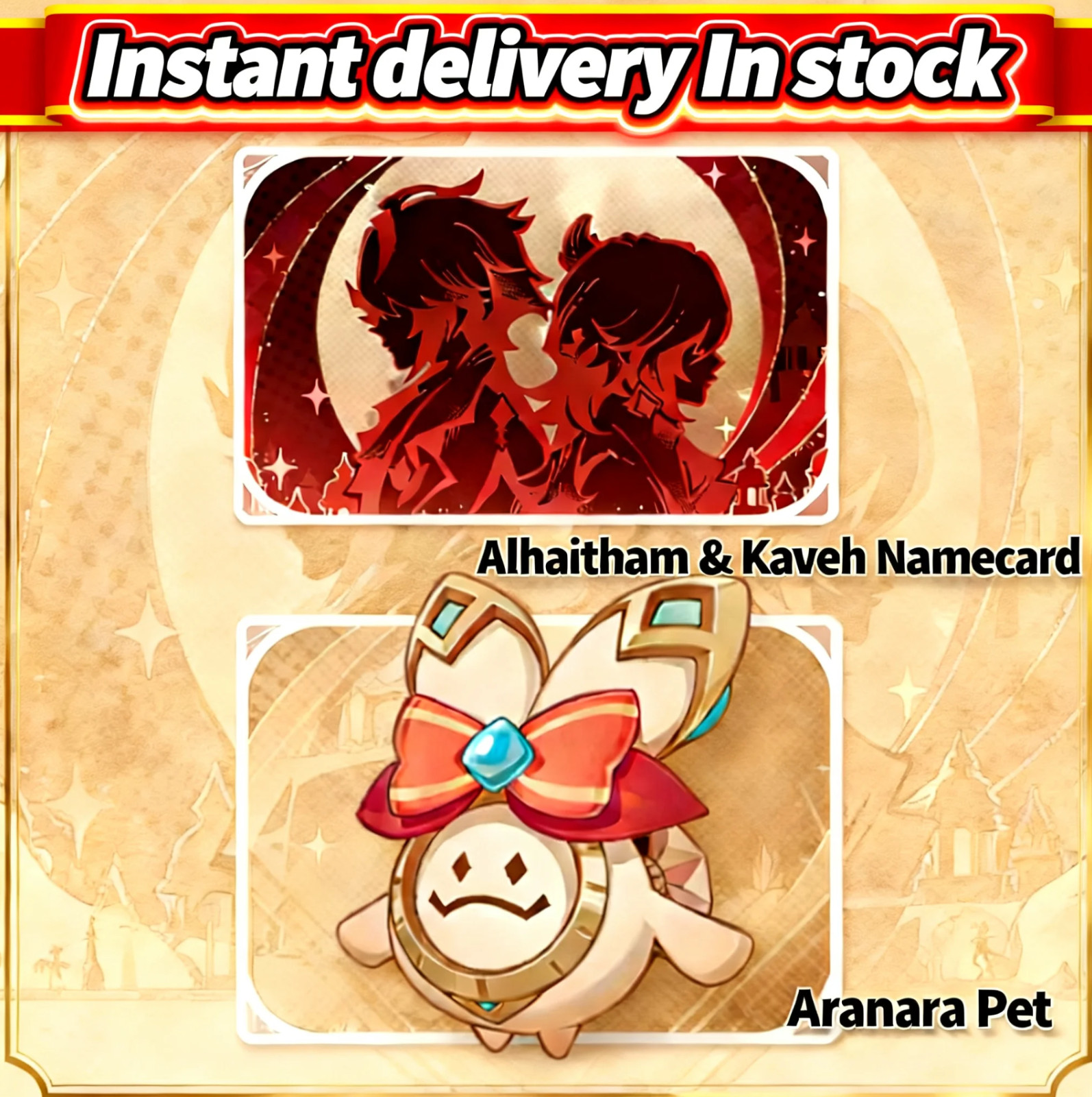 Genshin Impact x KFC Japan Collab Alhaitham Kaveh Namecard Aranara Pet⭐Instant