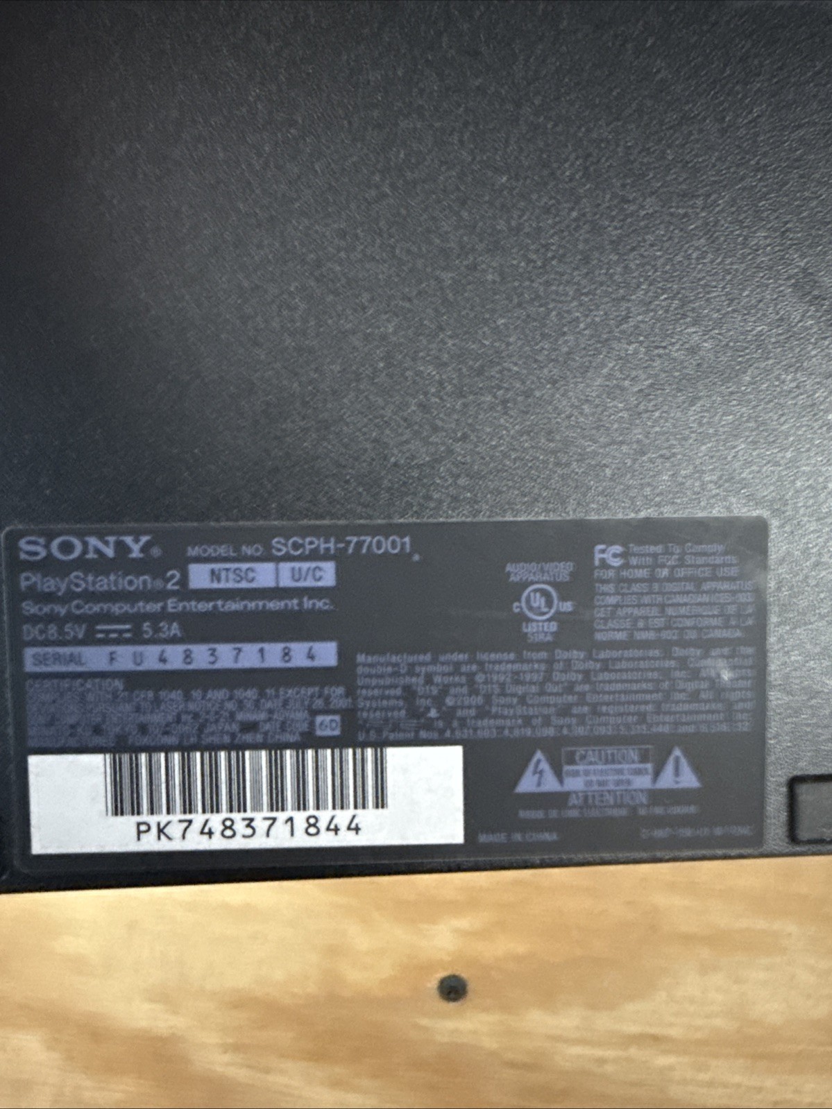 Sony PlayStation 2 PS2 Slim Console With Power Cord, Not Sure If Working