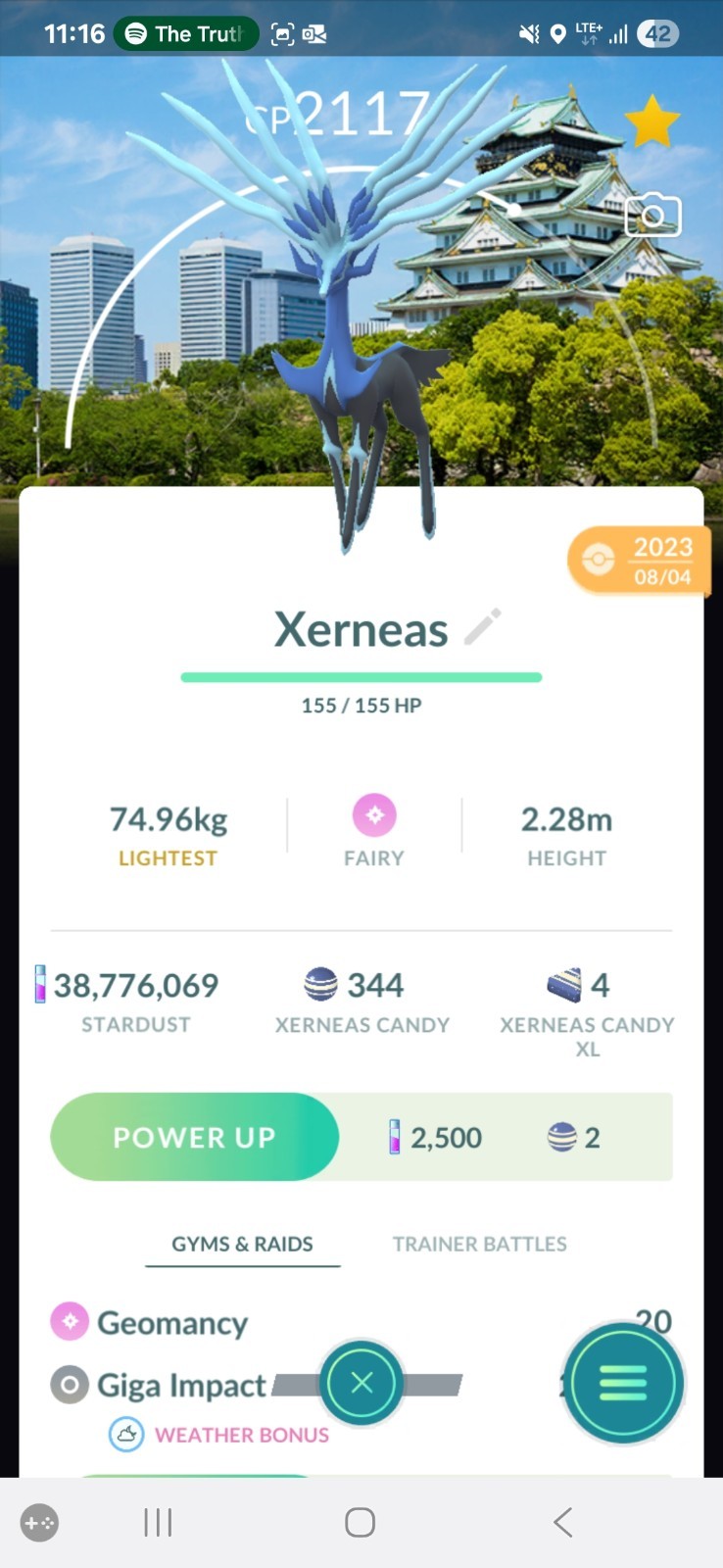 Pokemon Xerneas Osaka Bg Ultra Rare Registered Tr-de Or 1 Million