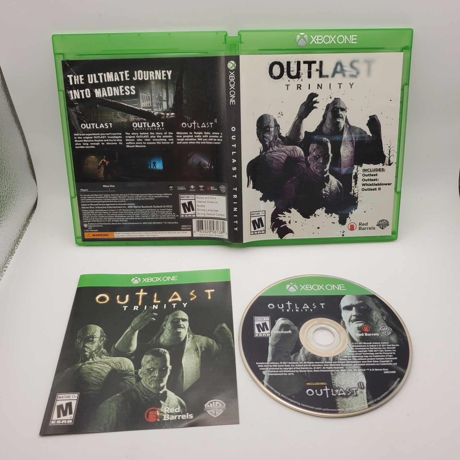 Outlast Trinity (Outlast 2 Only) Microsoft Xbox One, Tested **Disc 2 Only**