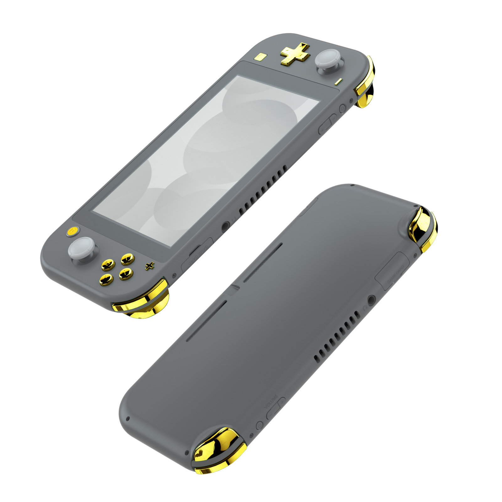 Chrome Gold Glossy Replacement Dpad ＆ Face Buttons for Nintendo Switch Lite