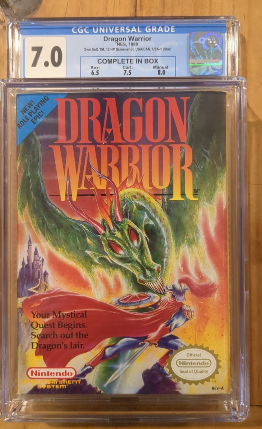 Dragon Warrior NES CIB Oval SOQ TM CGC Graded 7.0