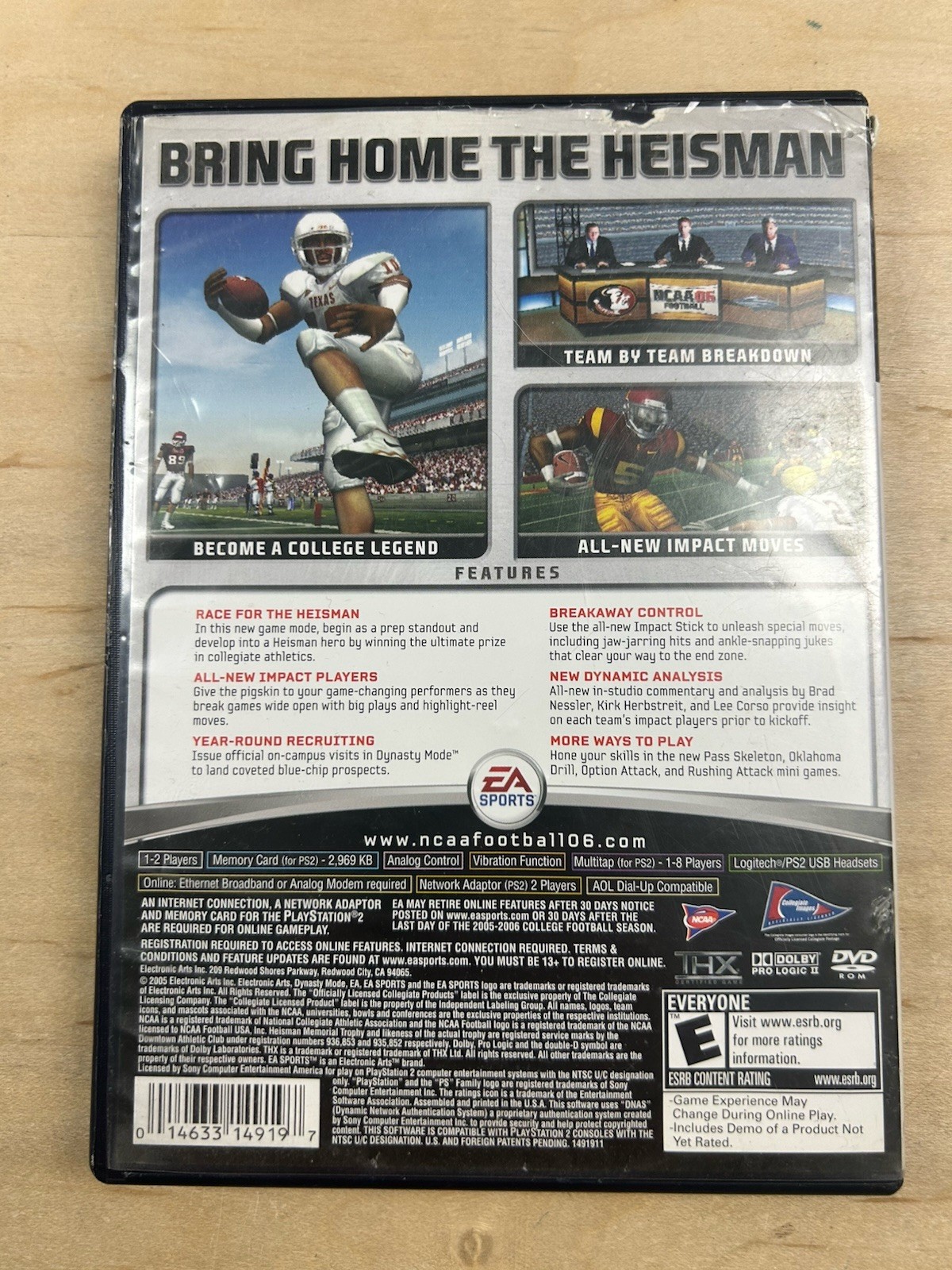 NCAA Football 06 EA Sports Sony PlayStation 2 PS2 w/ MANUAL *See Desc.