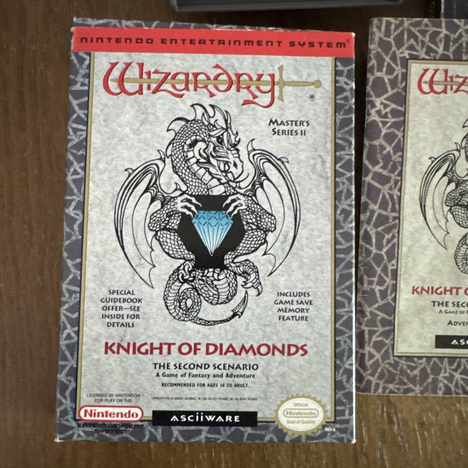 Wizardry: Knight of Diamonds Second Scenario Nintendo NES W/ Sir Tech Guide WORK