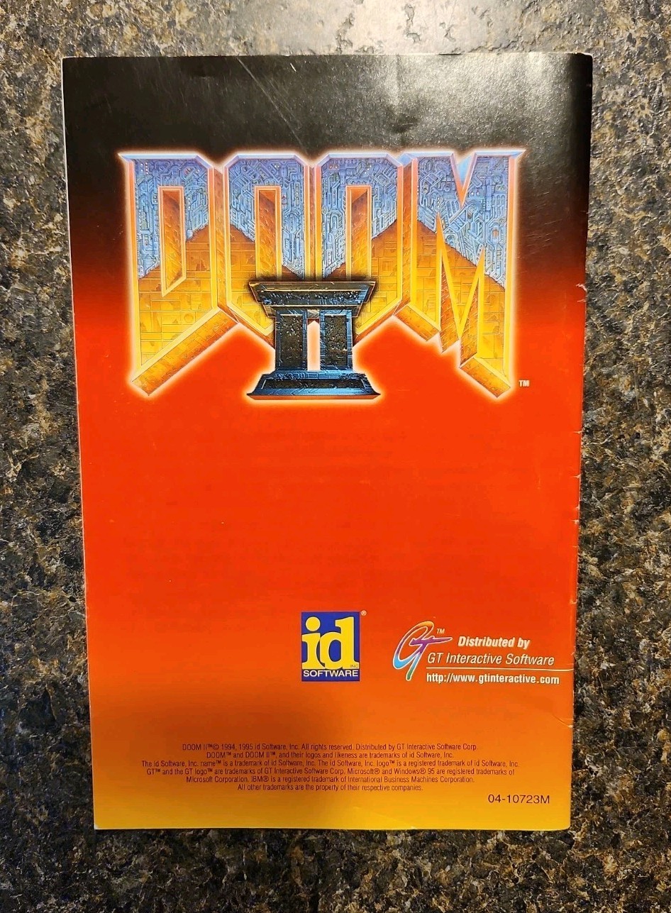 Doom II (PC, 1995, 1-Disc) Windows 95 id Software Game with Manual