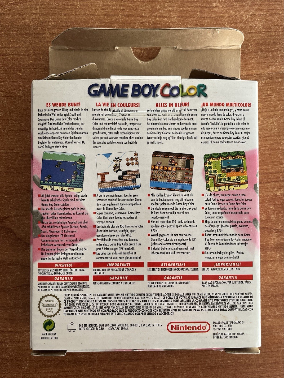 Nintendo Game Boy Color Berry CIB With Box + ITA Manual + Tarzan GBC Game