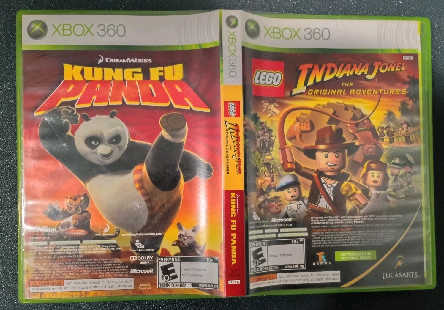 LEGO Indiana Jones: The Original Adventures/Kung Fu Panda Xbox 360 CIB Tested