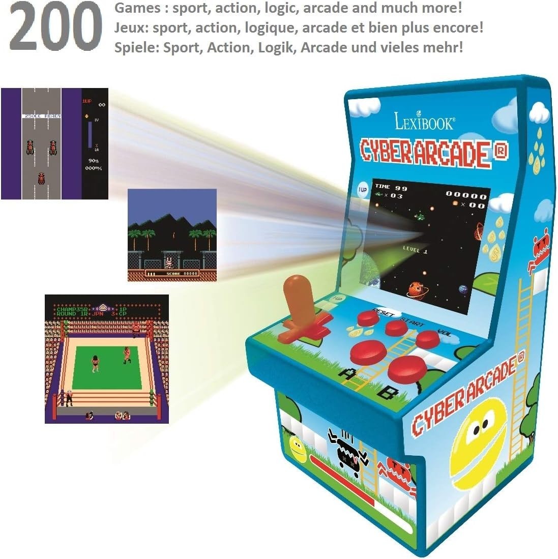 Portable Retro Gaming Console with LCD Screen: 200 Classics for On-the-Go Fun