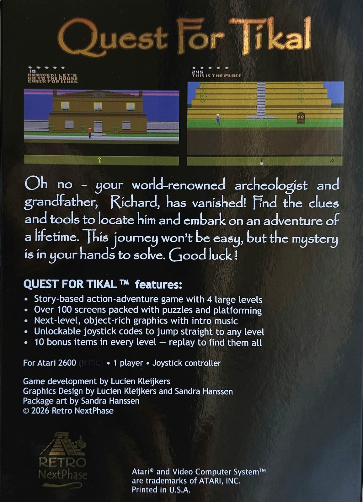 Quest For Tikal – Atari 2600/2600+ Game – Launch Edition – PAL60 (limit 1)