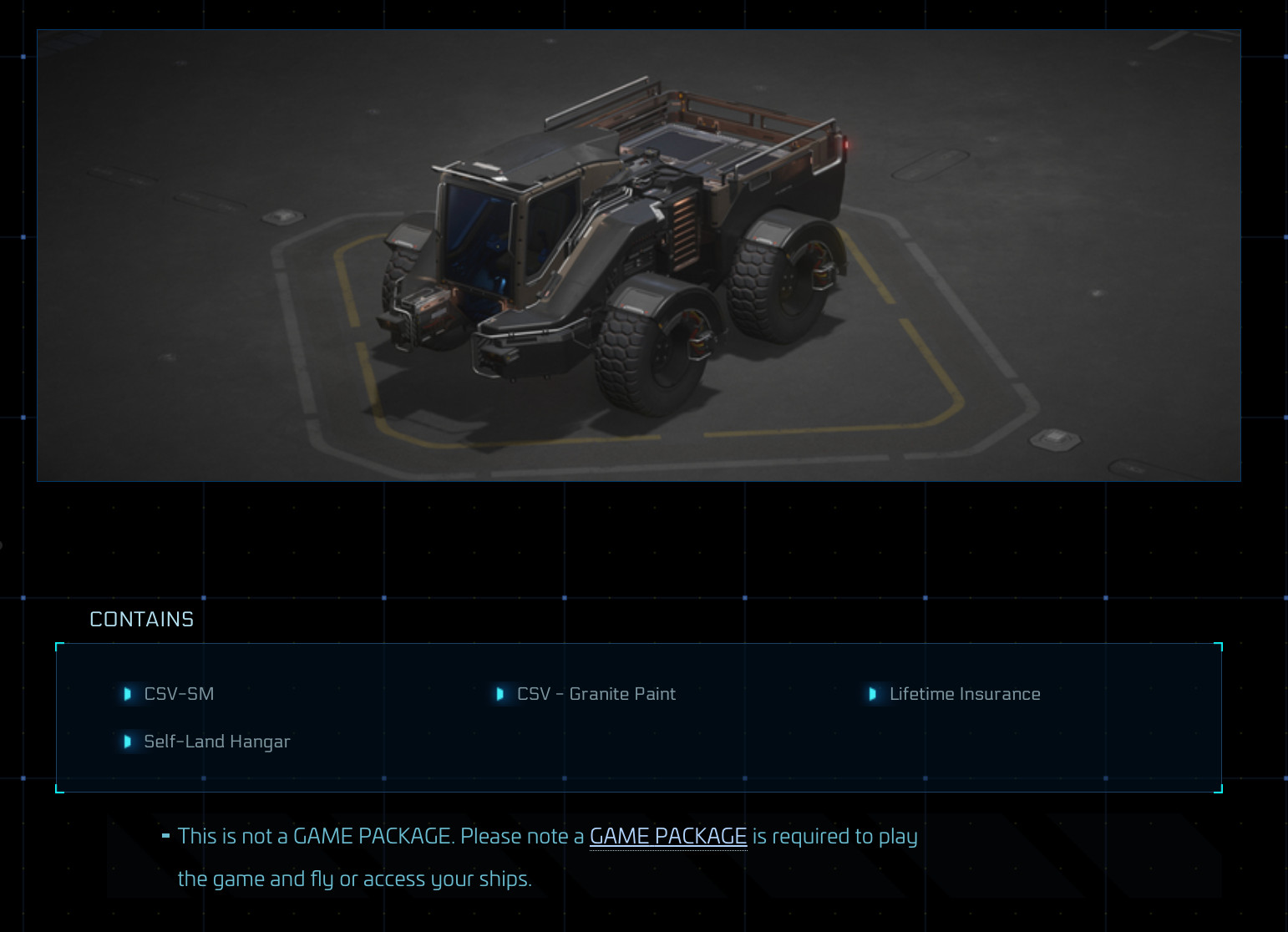 Star Citizen – ARGO CSV-SM + GRANITE PAINT – LTI – Original Concept