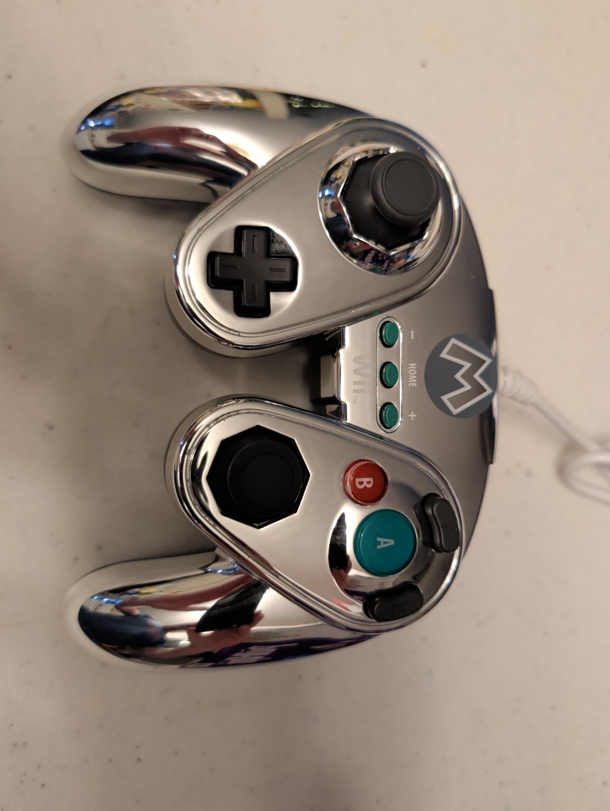 *RARE* Vintage 2000s Metal Mario Silver GameCube Style Wii / Wii U Controller
