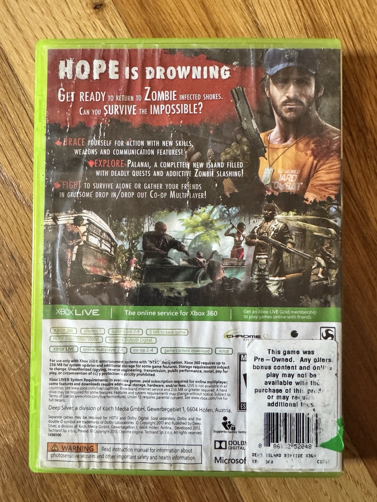 Dead Island: Riptide – Microsoft Xbox 360. CIB. Tested