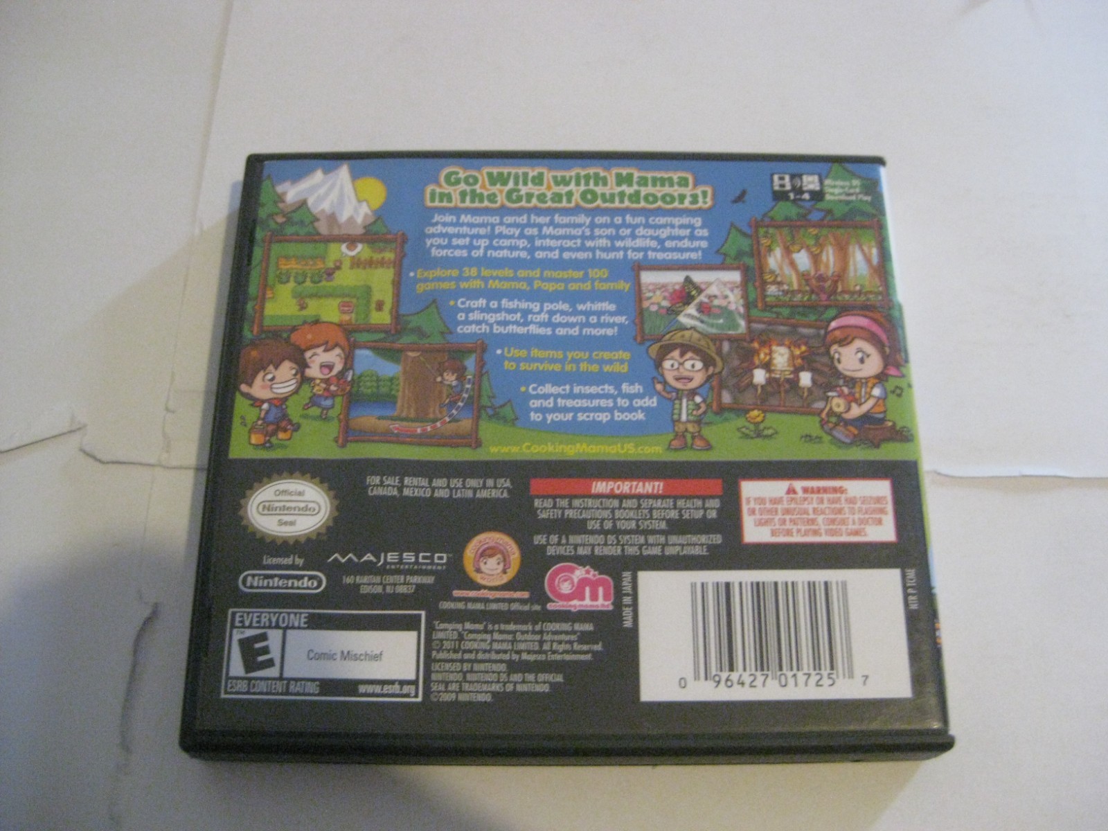 Camping Mama Outdoor Adventures – Nintendo DS, Light Water Damage to Case Art