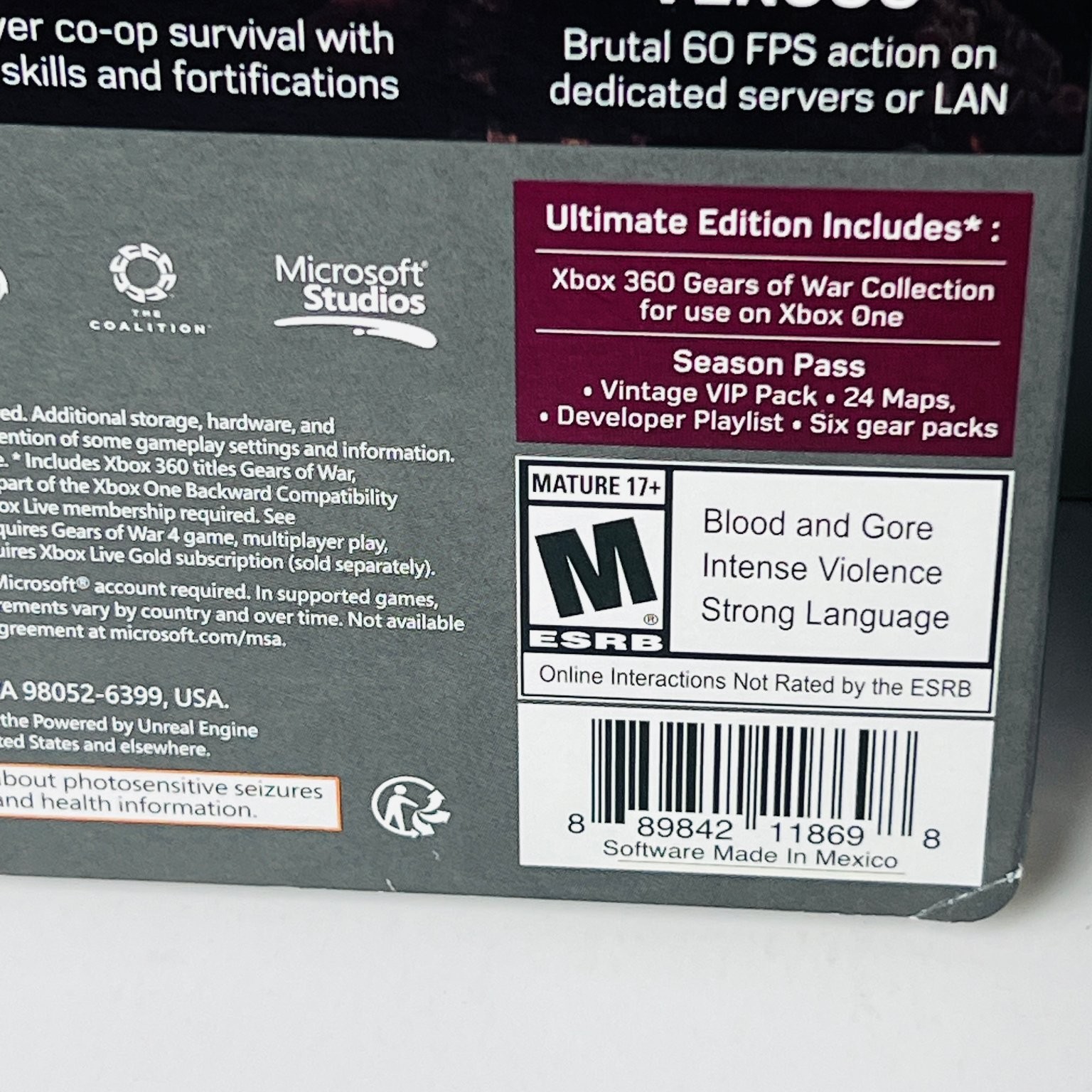 Gears of War 4 Ultimate Edition Xbox One Video Game Steelbook Minor Dent New