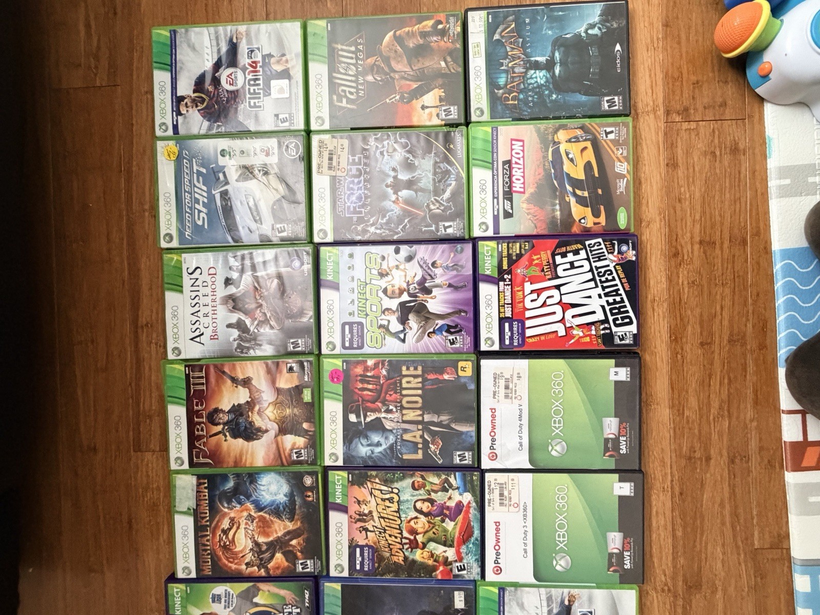 Microsoft Xbox 360 Mixed Game Lot w/ Cases – Batman, Star Wars, Sports/Racing